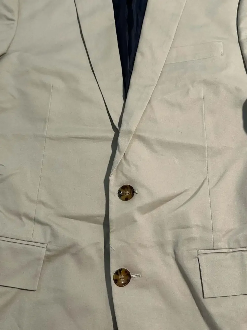 J.Crew Thompson Two-Button Cotton Chino Blazer in Beige 38S Like New